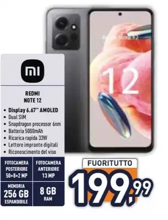 Unieuro REDMI NOTE 12 offerta