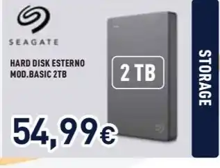Unieuro HARD DISK ESTERNO MOD.BASIC 2TB offerta