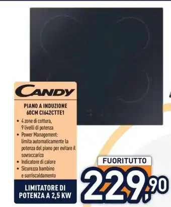 Unieuro CANDY PIANO A INDUZIONE 60CM C1642CTTE1 offerta