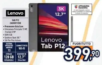 Unieuro Lenovo TAB P12 ZACHO112SE offerta