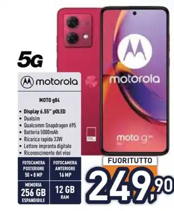Unieuro motorola MOTO g84 offerta