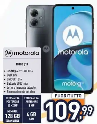 Unieuro motorola MOTO g14 offerta