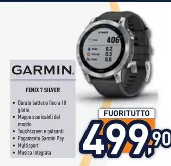 Unieuro GARMIN. FENIX 7 SILVER offerta