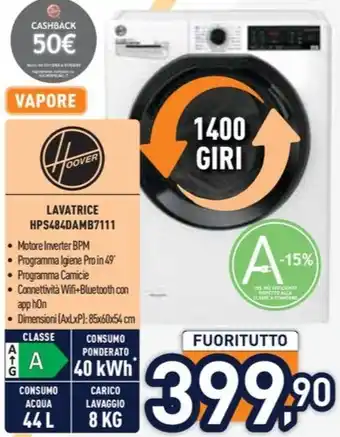 Unieuro LAVATRICE HPS484DAMB7111 offerta