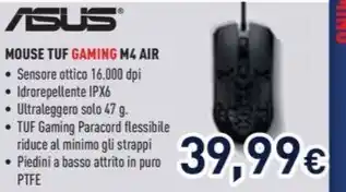 Unieuro MOUSE TUF GAMING M4 AIR offerta