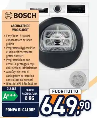 Unieuro BOSCH ASCIUGATRICE offerta