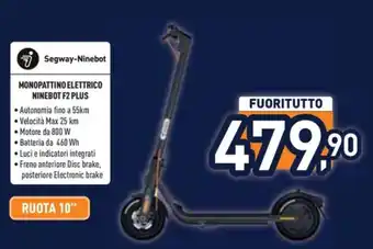 Unieuro MONOPATTINO ELETTRICO NINEBOT F2 PLUS offerta