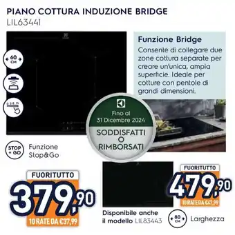 Unieuro PIANO COTTURA INDUZIONE BRIDGE LIL63441 offerta