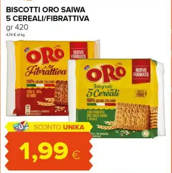 Tigre Amico BISCOTTI ORO SAIWA 5 CEREALI/FIBRATTIVA gr 420 offerta