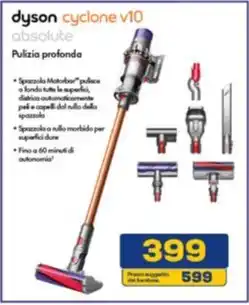 Euronics dyson cyclone v10 absolute offerta