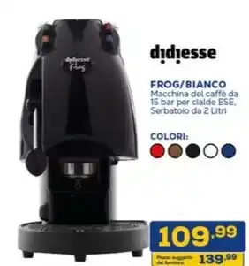 Euronics didiesse FROG/BIANCO Macchina del caffè da 15 bar per cialde ESE offerta