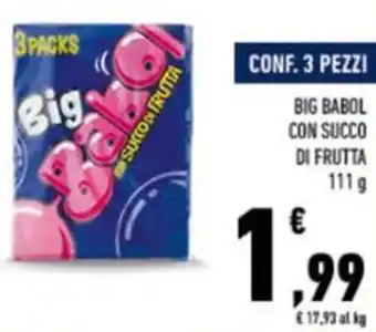 Conad BIG BABOL CON SUCCO DI FRUTTA 111 g offerta