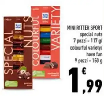 Conad MINI RITTER SPORT special nuts 7 pezzi - 117 g offerta