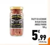 Conad FILETTI DI ACCIUGHE IN OLIO D'OLIVA ANGELO PARODI 100 g offerta