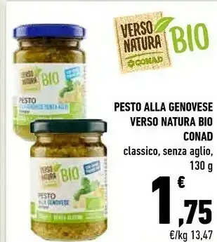Conad Conad - Pesto Alla Genovese Biologico Verso Natura 130 G(ml) offerta