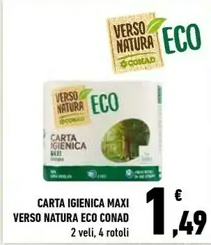 Conad Conad Carta Igienica Maxi Verso Natura Eco offerta