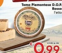Despar Toma Piemontese DOP Rosso offerta