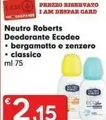 Despar Neutro Roberts Deodorante Ecodeo offerta