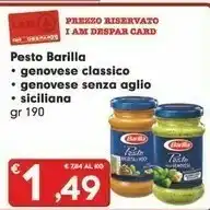 Despar Barilla I Pesti Alla Genovese Senza Aglio 190 G(ml) offerta