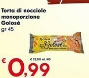Despar Golose Torta Di Nocciole Monoporzione offerta