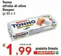 Despar Despar - Tonno All'Olio Di Oliva offerta