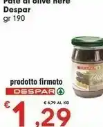 Despar Despar Pate Di Olive Nere offerta