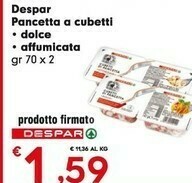 Despar Despar Pancetta A Cubetti Dolce offerta