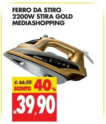 Tigros Mediashopping Ferro Da Stiro 2200w Stira Gold offerta