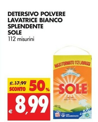 Sole Detersivo Polvere Lavatrice Bianco Splendente