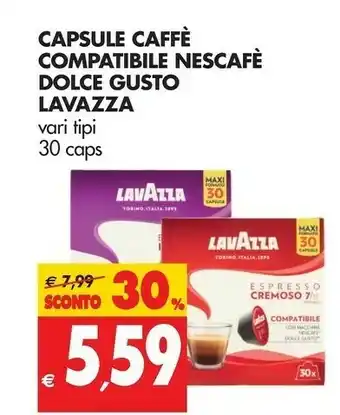 Tigros Lavazza Capsule Caffe Compatibile Nescafe Dolce Gusto offerta