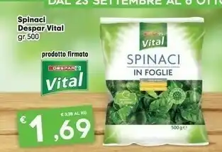 Eurospar Despar Spinaci Vital offerta
