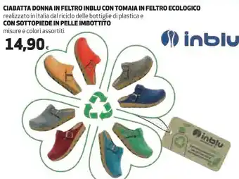 Coop Carrera Ciabatta Donna In Feltro Inblu Con Tamaia offerta
