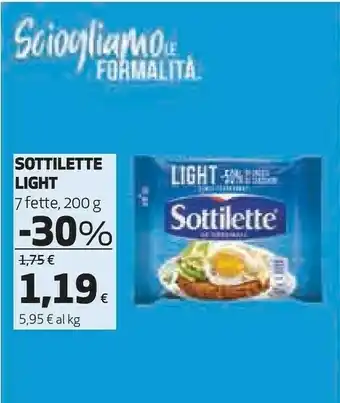 Coop Mondelez - Sottilette Le Originali Light 200 G(ml) offerta