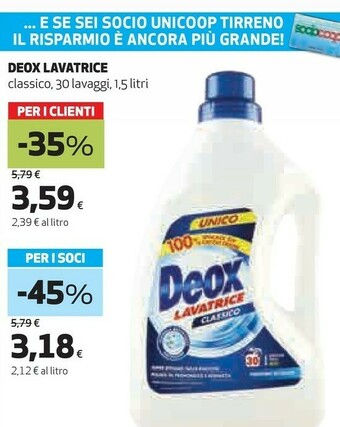 Coop Deox Lavatrice Classico offerta