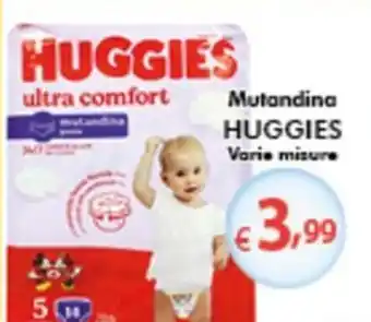 Bernava Mutandina HUGGIES Varie misure offerta