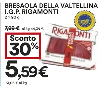 Coop BRESAOLA DELLA VALTELLINA I.G.P. RIGAMONTI 2 x 90 g offerta