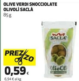 Coop Sacla Olive Verdi Snocciolate Olivoli offerta