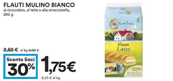 Coop FLAUTI MULINO BIANCO al cioccolato, al latte o alla stracciatella, 280 g offerta
