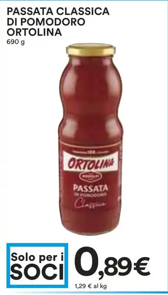 Coop PASSATA CLASSICA DI POMODORO ORTOLINA 690 g offerta