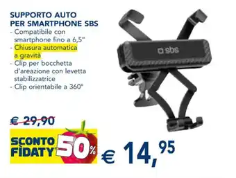 Esselunga SUPPORTO AUTO PER SMARTPHONE SBS offerta