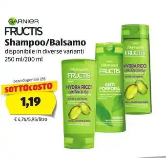 ALDI Garnier Fructis Shampoo/Balsamo 250/200ml offerta