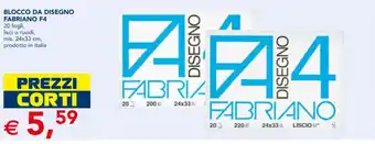 Esselunga BLOCCO DA DISEGNO FABRIANO F4 offerta