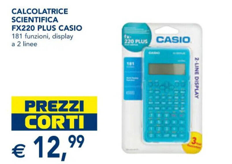 CALCOLATRICE SCIENTIFICA FX220 PLUS CASIO offerta di Esselunga