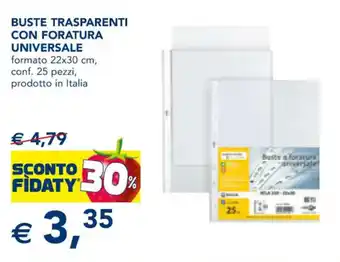 Esselunga BUSTE TRASPARENTI CON FORATURA UNIVERSALE offerta