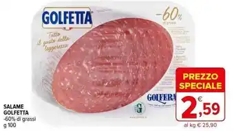 Iperal SALAME GOLFETTA -60% di grassi g 100 offerta