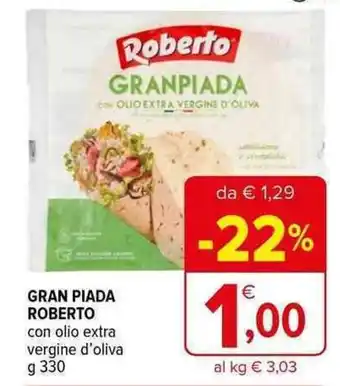 Iperal GRAN PIADA ROBERTO con olio extra vergine d'oliva g 330 offerta