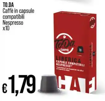 TO.DA Caffè in capsule compatibili Nespresso x10
