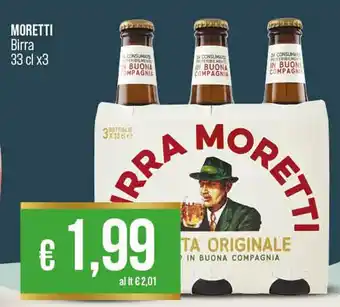 MORETTI Birra 33 cl x3