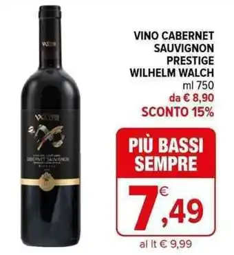 Iperal VINO CABERNET SAUVIGNON PRESTIGE WILHELM WALCH ml 750 offerta