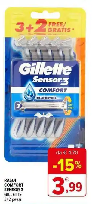 Iperal RASOI COMFORT SENSOR 3 GILLETTE 3+2 pezzi offerta